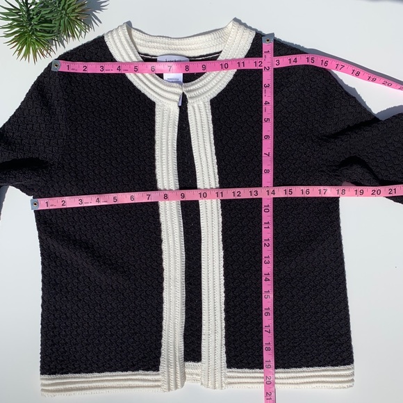 KATE HILL Cardigan Black/Cream Size Small - Picture 9 of 13